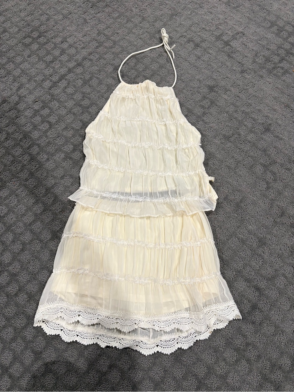 Cream 2 Piece Skirt Set